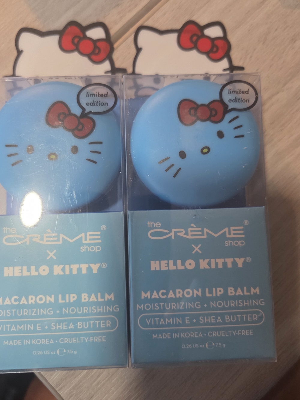 The Crème Shop x Hello Kitty Blue Macaron Lip Balm  Moisturizing Lip Care (2) PC